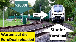 3000 Tonnen Zug: Stadler EuroDual auf der Strecke - Voith Maxima im Schlepp - Alex E  AE #358