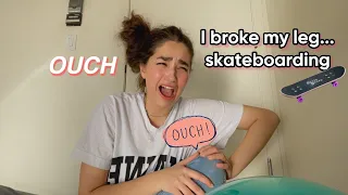 I TRIED SKATEBOARDING FOR THE FIRST TIME! (I BROKE MY LEG)