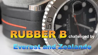 Rolex on RUBBER B vs EVEREST vs Zealande rubber straps! First Look comparison on Daytona Pepsi Hulk