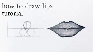 How to Draw lips/lips easy step by step for beginners lips drawing easy  tutorial with pencil bas