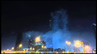 Burj Khalifa 2015 fire works time-lapse