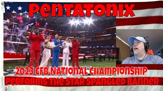 Pentatonix performs the Star Spangled Banner at the 2023 CFB National Championship - REACTION = WOW