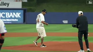 Moment: Neymar Jr. throws out first pitch for the Fish｜Miami Marlins｜MLB｜Brazil｜Al Hilal｜Opening Day