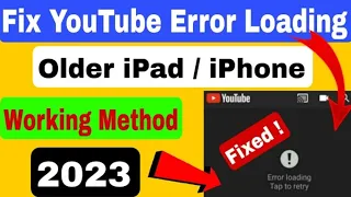 Fix Error Loading Tap to Retry With YouTube App on Very Old iPad YouTube fix