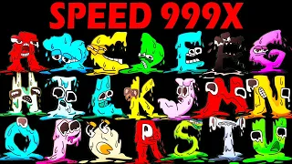 Alphabet Lore But Everyone MELTED Evil Monster Eyes Speed 999X