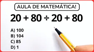 20 + 80 ÷ 20 + 80 =❓Matemática Básica😍