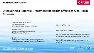 Freshwater Science: Discovering a Potential Treatment for Health Effects of Algal Toxin Exposure