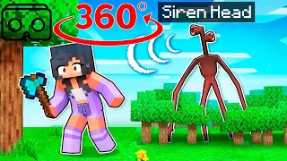 360° POV Aphmau 3 NIGHTS With SIREN HEAD In Minecraft!