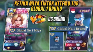 KETIKA MIYA TIKTOK KETEMU TOP GLOBAL 1 BRUNO! PERTARUHAN MMR TERJADI! | TOP GLOBAL 1 MIYA - MLBB