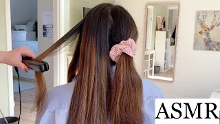 ASMR | Beautiful Hair Straightening with my Friend 🌷 hair play with styling & brushing (no talking)