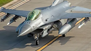 F-16C Fighting Falcon Fighter Jets Take Off at Royal Air Force Mildenhall, England U.S. Air Force