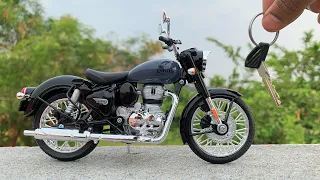 Unboxing of Royal Enfield J1A Classic 350 Scale 1:12 Model Redditch Grey | Miniature | DIY |