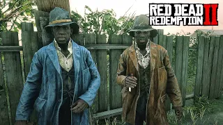 RDR2 - Разборки с местными алкашами. С кормил фермера свиньям. Немного охоты и ужин ))