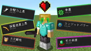 【マインクラフト】HP0.5でも全部の効果をつけてサバイバルしたら余裕なんじゃね?