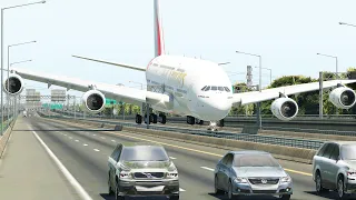 Huge A380 Aircraft Emergency Landing On Highway [XP11]