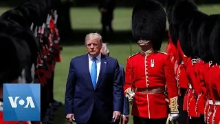 Trump Inspects Honor Guard at Palace Ceremony