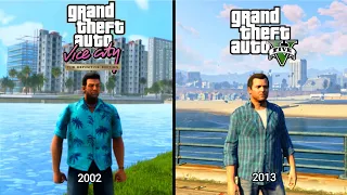 GTA V vs GTA Vice City ( Definitive Edition ) - Physics and movement