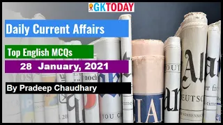 28 January 2021 Daily Current affairs In English |  January 2021 Current affairs