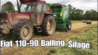 Fiat 110-90 Bailing Silage with Mchale F5500 2019  [Gopro HD