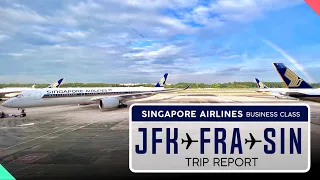 Singapore Airlines Business Class JFK-FRA-SIN Trip Report【4K】+ JFK Lounge Hopping