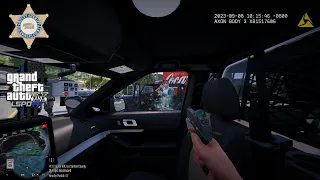 [NO COMMENTARY] GTA V LSPDFR | LASD DEPUTY ALMOST GET SHOT DURING TRAFFIC STOP, SHOTS FIRED!