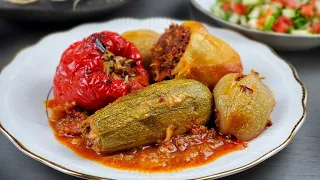 طريقه تحضير محشي الخضار طعم لا يقاوم لا يفوتكم  Delicious stuffed vegetables mahshi