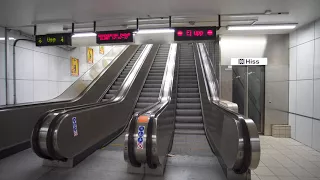 Sweden, Stockholm, subway ride from Slussen to Mariatorget, 3 elevator, 2X escalator