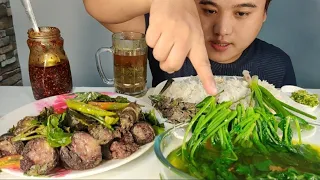 Pork intestine //vawk kawchhung mukbang//mizo food