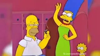 Homer Simpsons fumando maconha