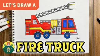 How to draw a FIRE TRUCK! - [Episode 124]