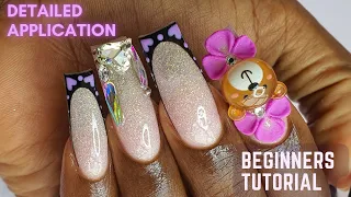 Acrylic application for beginners in Nigeria🇳🇬 | black and purple Valentine set