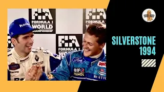 1994 🇬🇧 British GP - Post Race Interview (Damon Hill, Michael Schumacher and Jean Alesi)