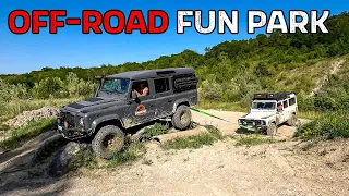 Land Rover Defender OFFROAD with OME BP-51 & BFGoodrich KM3 (testing our new setup)