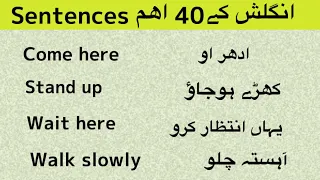 English 40 Daily Use Short Sentences for beginners with Urdu Translation | short English Sentences