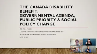 Conversation about the Canada Disability Benefit
