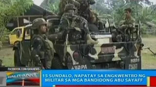 15 sundalo, napatay sa engkwentro ng militar sa mga bandidong Abu Sayyaf