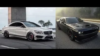 Mercedes-Benz CLA45 AMG vs Dodge Challenger Hellcat ! (The cat lost !)