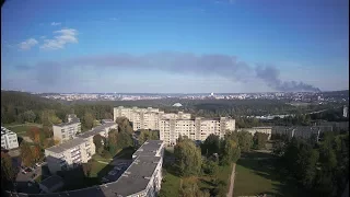 Timelapse of huge fire in Vilnius, Lithuania (2017-10-02)