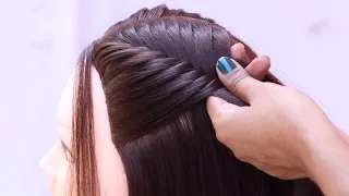 Simple fishtail pony - easy quick hairstyle | hairstyle 2024| hairstyle for party