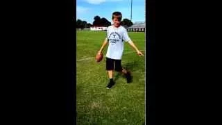 kid kicks field goal foam 40 yard line