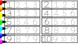 How to Read and Write Numbers 1 to 10 Easy for Kids /// Coloring Numbers 1234567890 // Ks Art