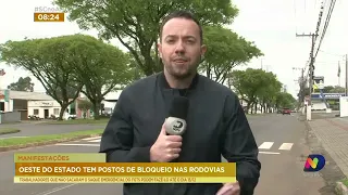 Confira a situação dos bloqueios nas rodovias que cortam a região Oeste de SC