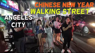 Celebrating Chinese New Year in Walking Street. Angeles city
