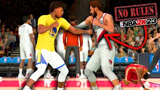 FIGHTING IN NBA 2K23.. NO RULES BASKETBALL IS INSANE!