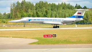 Rare Tupolev Tu-134UBL "AMUR". Loudest sound of taking-off RF-93936 and soft landing. Minsk Airport.