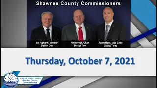 Shawnee County Kansas Commission Meeting 2021/10/07