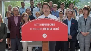 Trudeau brings up Ford cuts when campaigning on health care