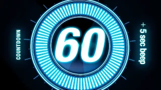 60 seconds Countdown Timer / with Beep Every 5 sec 🔵