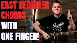 One Finger Guitar Chords - Start Playing Guitar in 10 Minutes!! (Absolute Beginner Guitar Lesson)
