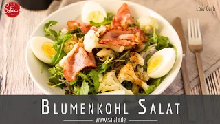 Blumenkohl Salat mit Rucola Bacon und Ei Rezept Low Carb